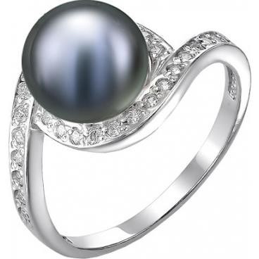 Серебряное кольцо De Fleur 51300S2 с жемчугом, фианитами 1 Серебряное кольцо De Fleur 51300S2 с жемчугом, фианитами 1