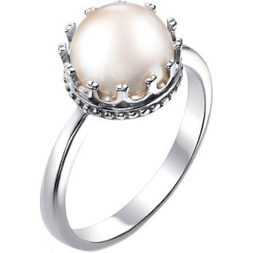 Серебряное кольцо корона De Fleur 51534S1 с жемчугом 1 Серебряное кольцо корона De Fleur 51534S1 с жемчугом 1