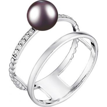 Серебряное кольцо De Fleur 51540S2 c жемчугом, фианитом 1 Серебряное кольцо De Fleur 51540S2 c жемчугом, фианитом 1
