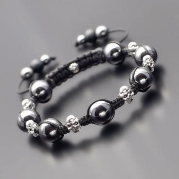Жесткий браслет из бусин Rico La Cara 5178-rlc с гематитом 1
