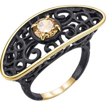 Женский серебряный перстень De Fleur 51824YCB с эмалью, фианитом 1 Женский серебряный перстень De Fleur 51824YCB с эмалью, фианитом 1