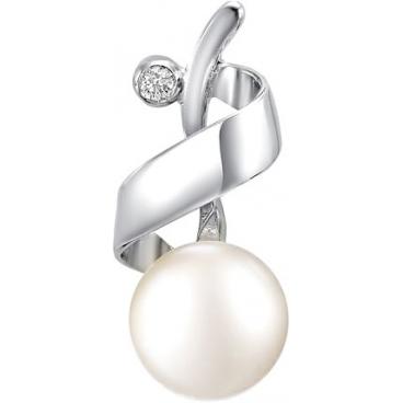 Серебряный кулон De Fleur 53178S1 c жемчугом, фианитом 1 Серебряный кулон De Fleur 53178S1 c жемчугом, фианитом 1