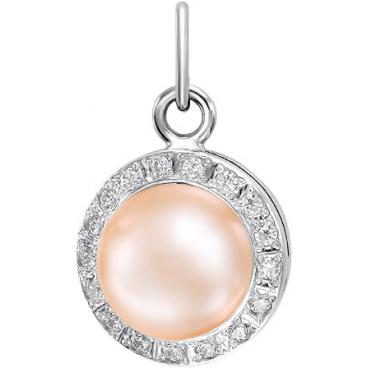 Серебряный кулон De Fleur 53222S3 c жемчугом, фианитом 1 Серебряный кулон De Fleur 53222S3 c жемчугом, фианитом 1