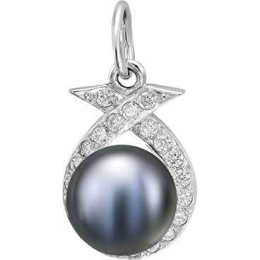 Серебряный кулон De Fleur 53300S2 с жемчугом, фианитами 1 Серебряный кулон De Fleur 53300S2 с жемчугом, фианитами 1