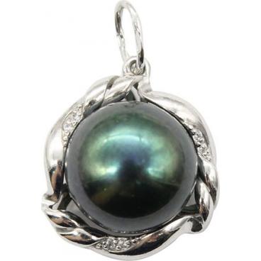 Серебряный кулон De Fleur 53395S2 с жемчугом, фианитами 1 Серебряный кулон De Fleur 53395S2 с жемчугом, фианитами 1