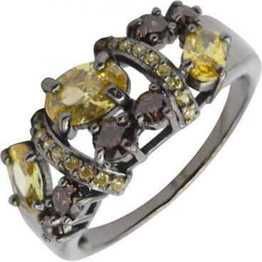 Серебряное кольцо Русское Золото 55017016-53-6CH с фианитами 1 Серебряное кольцо Русское Золото 55017016-53-6CH с фианитами 1