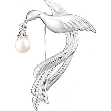 Серебряная брошь De Fleur 56010S1 c жемчугом 1 Серебряная брошь De Fleur 56010S1 c жемчугом 1
