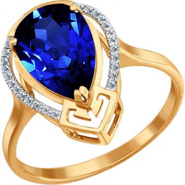 Золотое кольцо SOKOLOV 6012009_s с корундом, бриллиантами 1