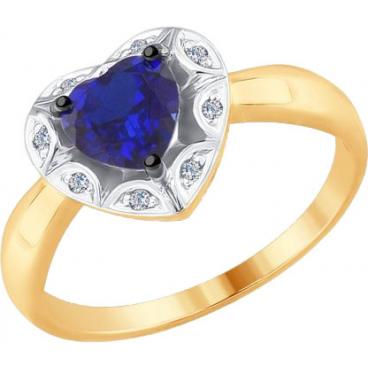 Золотое кольцо SOKOLOV 6012106_s с корундом, бриллиантами 1