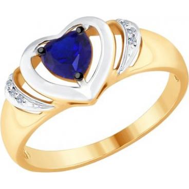 Золотое кольцо SOKOLOV 6012107_s с корундом, бриллиантами 1