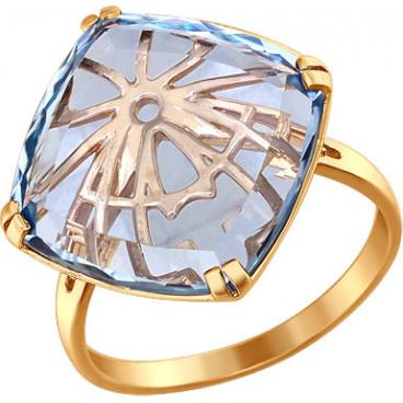 Золотой перстень SOKOLOV 6014012_s с бриллиантами, кварцем 1 Золотой перстень SOKOLOV 6014012_s с бриллиантами, кварцем 1