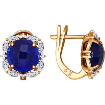 Золотые серьги SOKOLOV 6022023_s с корундами, бриллиантами 1