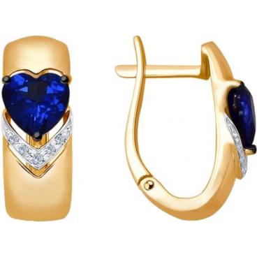 Золотые серьги SOKOLOV 6022114_s с корундами, бриллиантами 1