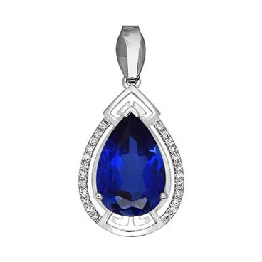 Золотой кулон SOKOLOV 6032002_s c бриллиантом, корундами 1