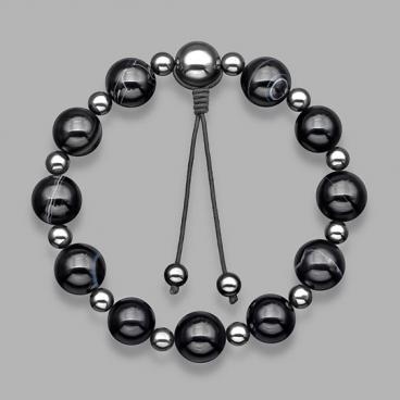 Браслет из бусин Rico La Cara 6139-rlc с агатами, гематитом 1