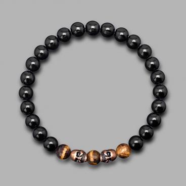 Браслет из бусин Rico La Cara 6176-rlc c тигровым глазом, марблитами 1