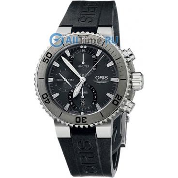 Мужские швейцарские механические титановые наручные часы Oris 674-7655-72-53RS с хронографом 1