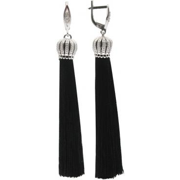 Серебряные длинные серьги Фабрика Ф 7.S.11.K-R с фианитами 1 Серебряные длинные серьги Фабрика Ф 7.S.11.K-R с фианитами 1