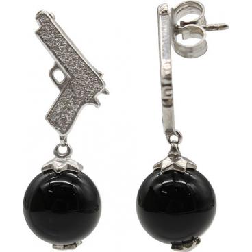 Серебряные серьги aka.Hooliganka 7008.13_aka с агатами, фианитами 1