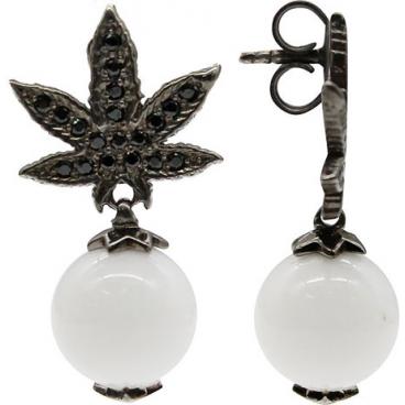 Серебряные серьги aka.Hooliganka 7009.31_aka с агатами, черными фианитами 1