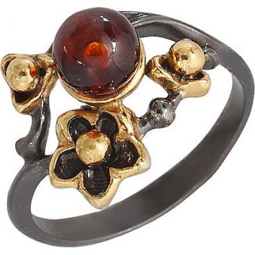 Серебряное кольцо Национальное Достояние 71161312-nd с янтарем 1 Серебряное кольцо Национальное Достояние 71161312-nd с янтарем 1