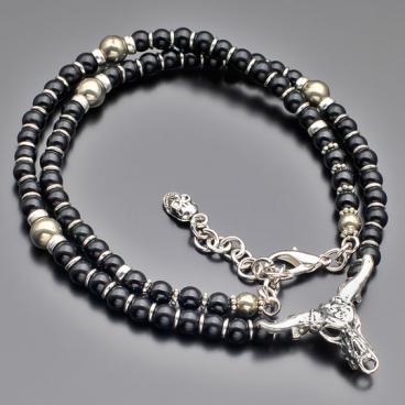 Мужское колье бусы Rico La Cara 7125-rlc с агатом, пиритом, марблитом 1