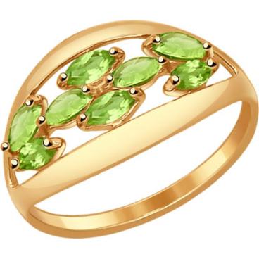 Золотое кольцо SOKOLOV 714545_s с хризолитами 1 Золотое кольцо SOKOLOV 714545_s с хризолитами 1