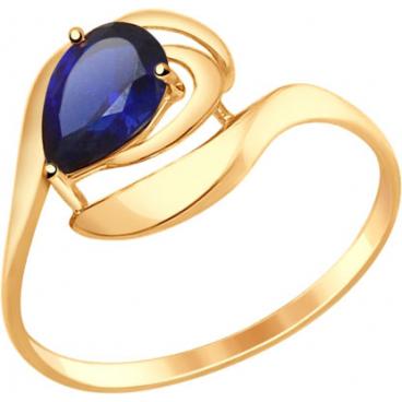 Женское золотое кольцо SOKOLOV 714670_s с корундом 1