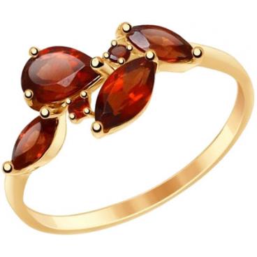 Золотое кольцо SOKOLOV 714819_s с гранатами 1 Золотое кольцо SOKOLOV 714819_s с гранатами 1