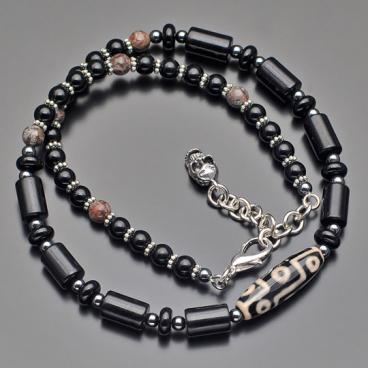 Колье бусы Rico La Cara 7153-rlc с агатом, марблитом, яшмой 1