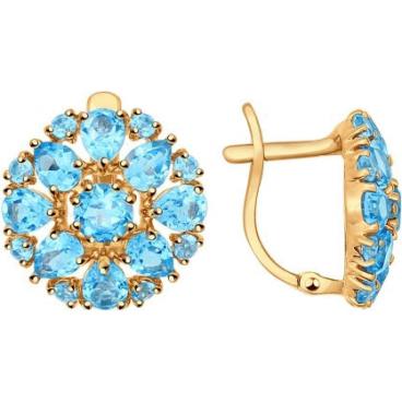 Золотые серьги SOKOLOV 724415_s с топазами 1 Золотые серьги SOKOLOV 724415_s с топазами 1