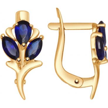 Золотые серьги SOKOLOV 724739_s с корундами 1