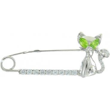 Брошь из серебра Национальное Достояние 72631G-nd с фианитами, наноизумрудами 1 Брошь из серебра Национальное Достояние 72631G-nd с фианитами, наноизумрудами 1