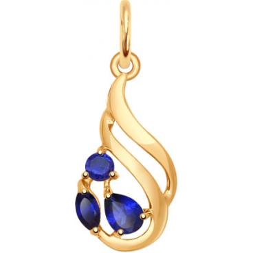 Золотой кулон СОКОЛОВ 731453_s c корундами 1