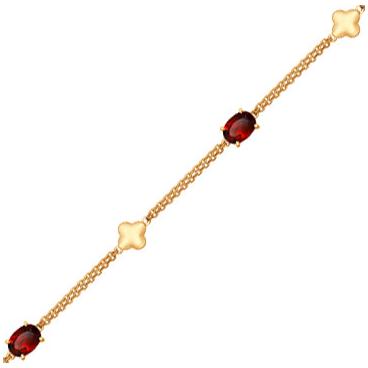 Золотой браслет цепь SOKOLOV 750195_s с гранатами 1 Золотой браслет цепь SOKOLOV 750195_s с гранатами 1