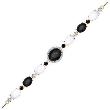 Золотой браслет цепь SOKOLOV 750218_s с агатами, фианитами 1