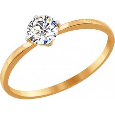 Ювелирное золотое помолвочное кольцо SOKOLOV 81010206_s с фианитом 1 Ювелирное золотое помолвочное кольцо SOKOLOV 81010206_s с фианитом 1