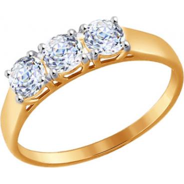 Золотое кольцо SOKOLOV 81010279_s с фианитами Swarovski 1 Золотое кольцо SOKOLOV 81010279_s с фианитами Swarovski 1