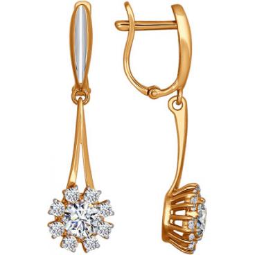 Золотые длинные серьги SOKOLOV 81020171_s с фианитами Swarovski 1 Золотые длинные серьги SOKOLOV 81020171_s с фианитами Swarovski 1