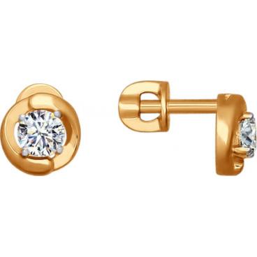 Золотые серьги-пусеты (гвоздики) SOKOLOV 81020193_s с фианитами Swarovski 1 Золотые серьги-пусеты (гвоздики) SOKOLOV 81020193_s с фианитами Swarovski 1