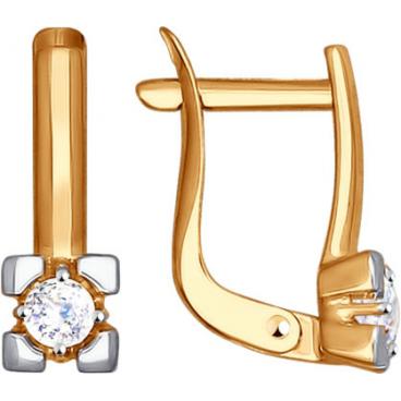Золотые серьги SOKOLOV 81020299_s с фианитами Swarovski 1 Золотые серьги SOKOLOV 81020299_s с фианитами Swarovski 1