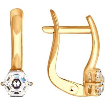 Золотые серьги SOKOLOV 81020318_s с фианитами Swarovski 1 Золотые серьги SOKOLOV 81020318_s с фианитами Swarovski 1