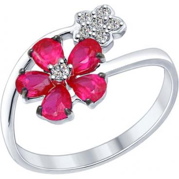 Серебряное кольцо SOKOLOV 84010027_s с корундами, фианитами 1