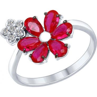 Серебряное кольцо SOKOLOV 84010028_s с корундами, фианитами 1