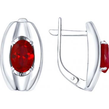 Серебряные серьги SOKOLOV 84020011_s с корундами 1