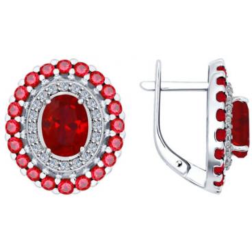 Серебряные серьги SOKOLOV 84020014_s с фианитами, корундами 1