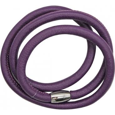 Фиолетовый кожаный тройной браслет Liza Geld 86025-081165 1 Фиолетовый кожаный тройной браслет Liza Geld 86025-081165 1