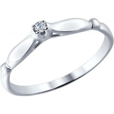 Серебряное помолвочное кольцо SOKOLOV 87010003_s с бриллиантом 1 Серебряное помолвочное кольцо SOKOLOV 87010003_s с бриллиантом 1