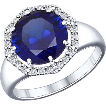 Серебряное кольцо SOKOLOV 88010021_s с корундом, фианитами 1