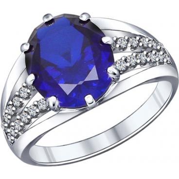 Серебряное кольцо SOKOLOV 88010024_s с корундом, фианитами 1